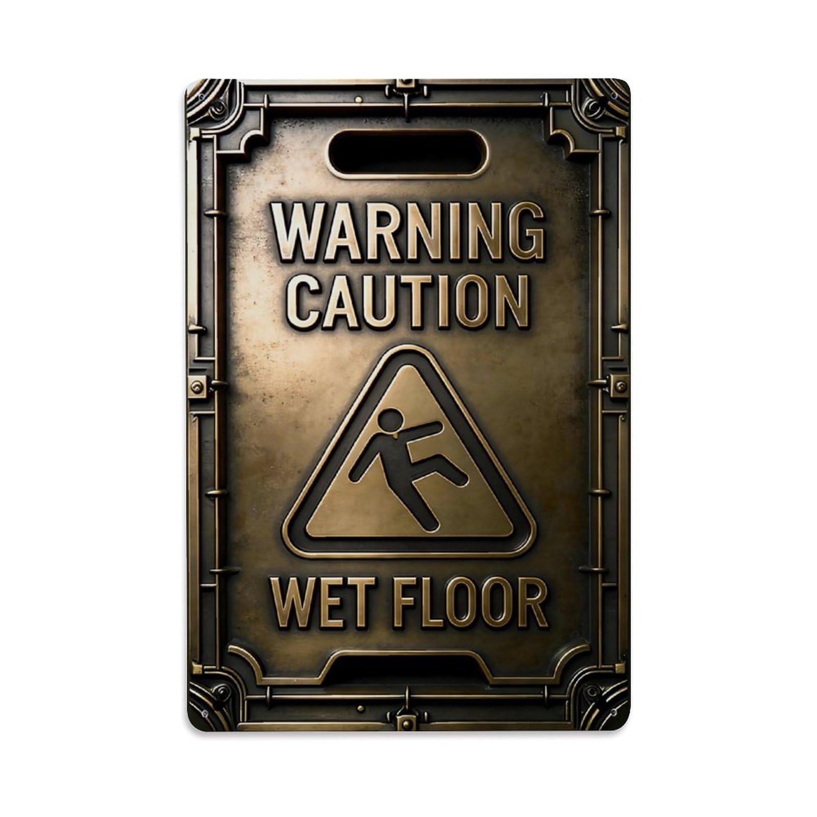 Nestemfo Vintage Warning Caution Wet Floor Sign Tin Sign Metal Sign, Living Room,Bar, Home, Bedroom Wall Decor,Retro Metal Poster 8X12 Inches