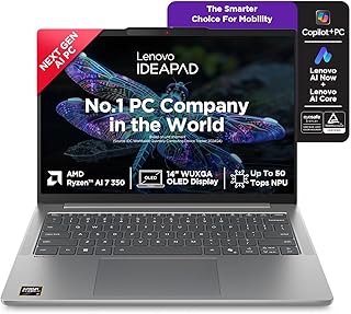 Lenovo IdeaPad Slim 5 AMD Ryzen AI 7 350 (24GB RAM/1TB SSD/14 (35.5cm)/WUXGA OLED/Lenovo AI Now/Copilot+ PC/Windows 11/MSO...