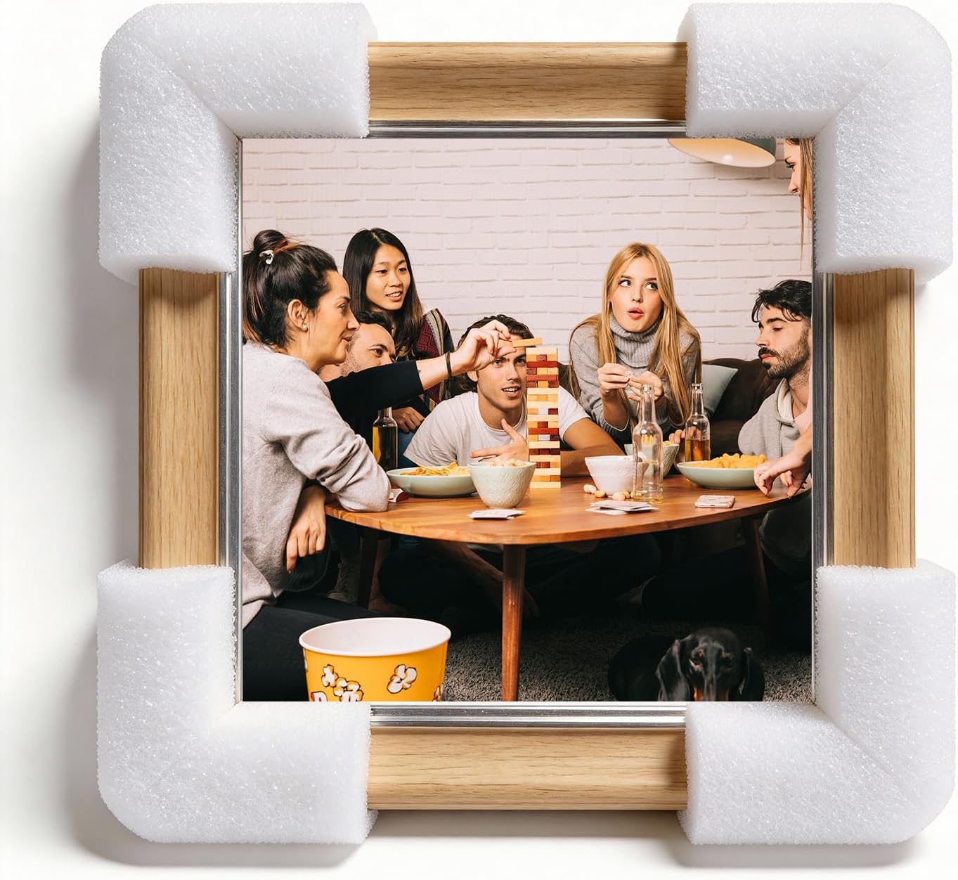 24PCS Foam Corner Protectors, High-Density L-Shaped Edge Protection for TV, Picture Frames, Mirror, Furniture, 10×10cm with 3.5cm Slot, Tool-Free Installation for Shipping, Moving, Storage