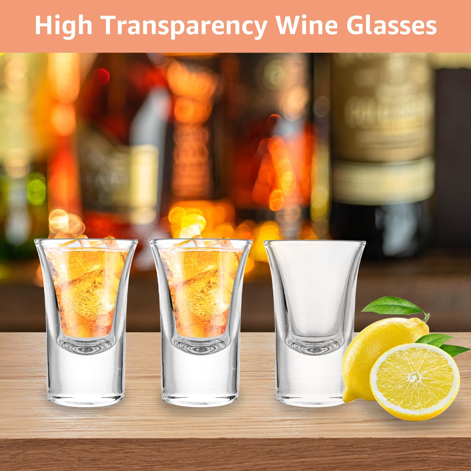 Set de 24 verre shooter 3cl, shooter verre en verre, verres à shot avec fond épais et bec verseur pour vin, pour fêtes, club, bar, boissons, lavable au lave-vaisselle
