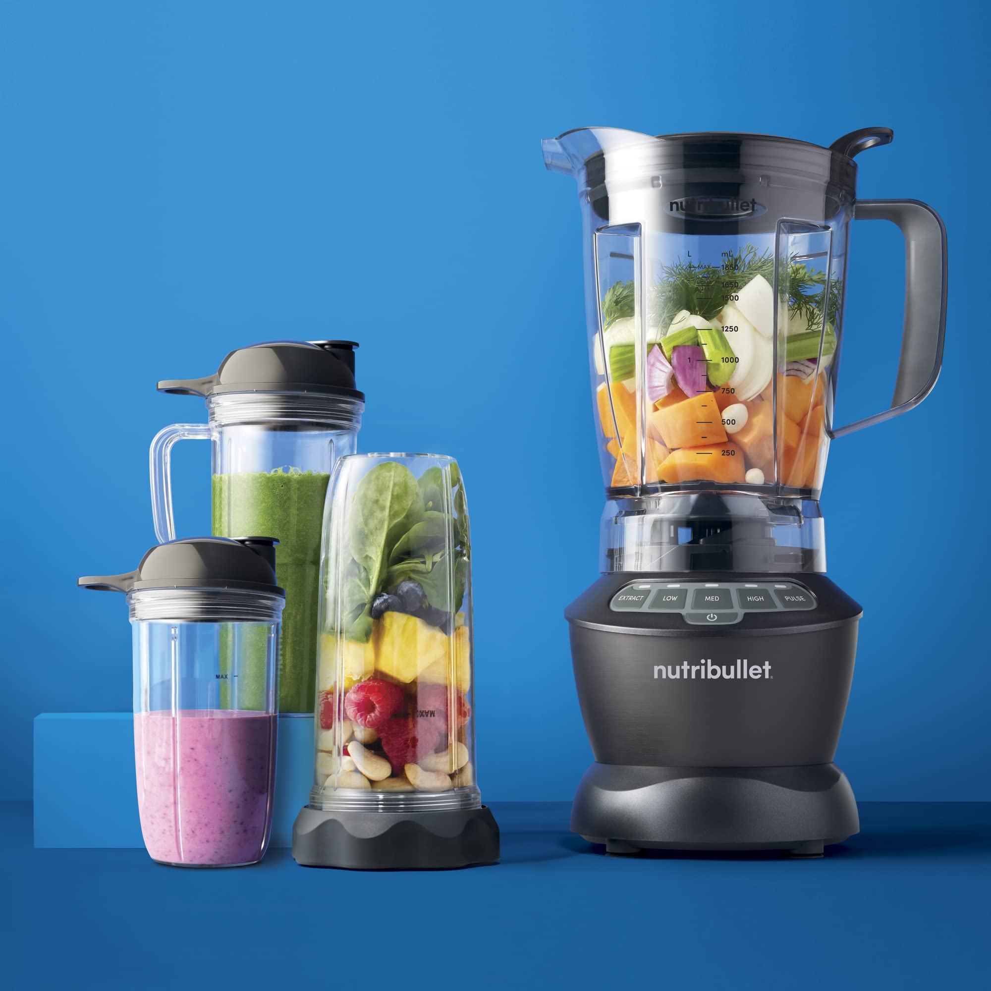 NutriBullet Blender Combo 1200, Dark Grey (NBF07500-1210DG)