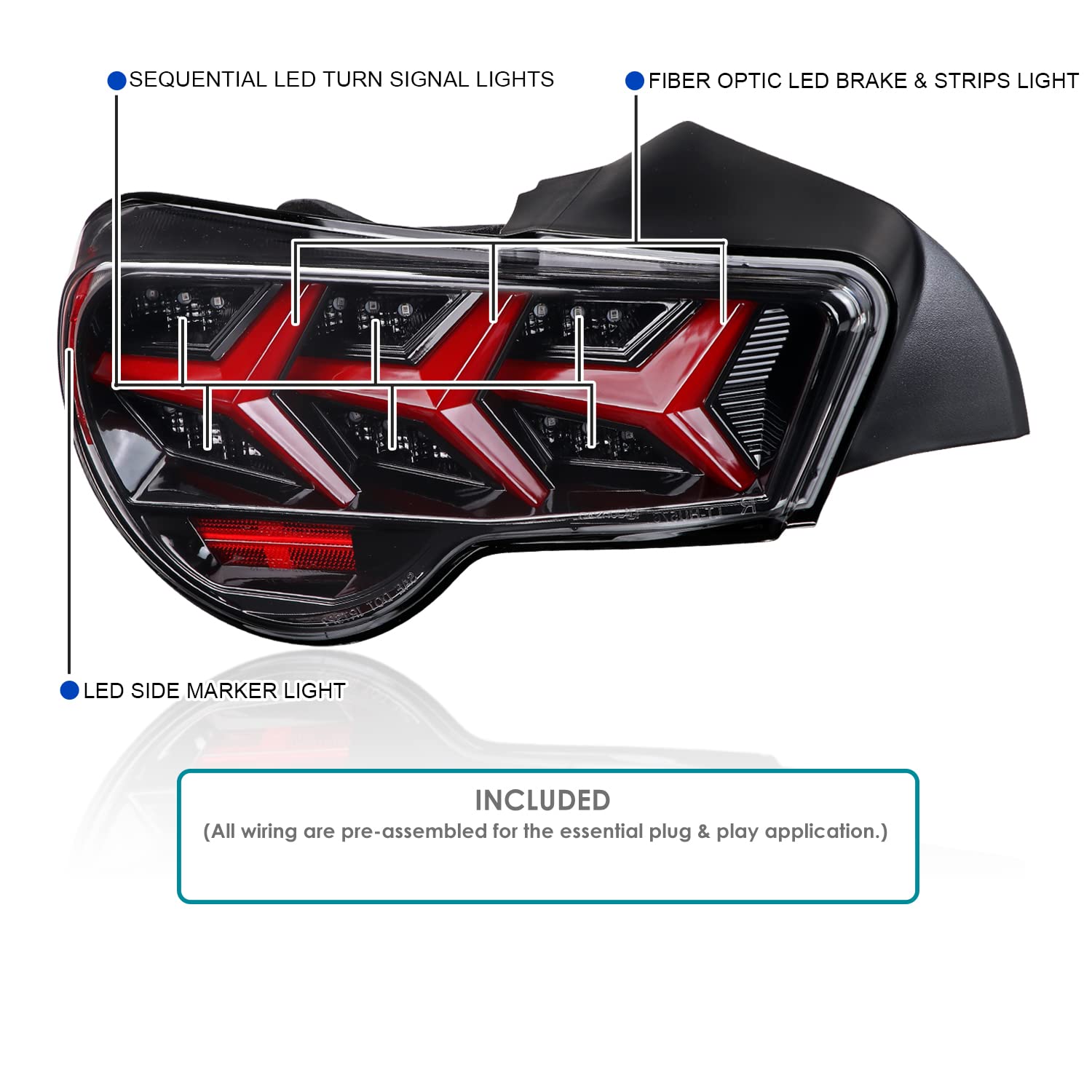 Amazon.com: SPEC-D TUNING Jet Black LED Tail Lights+Sequential LED