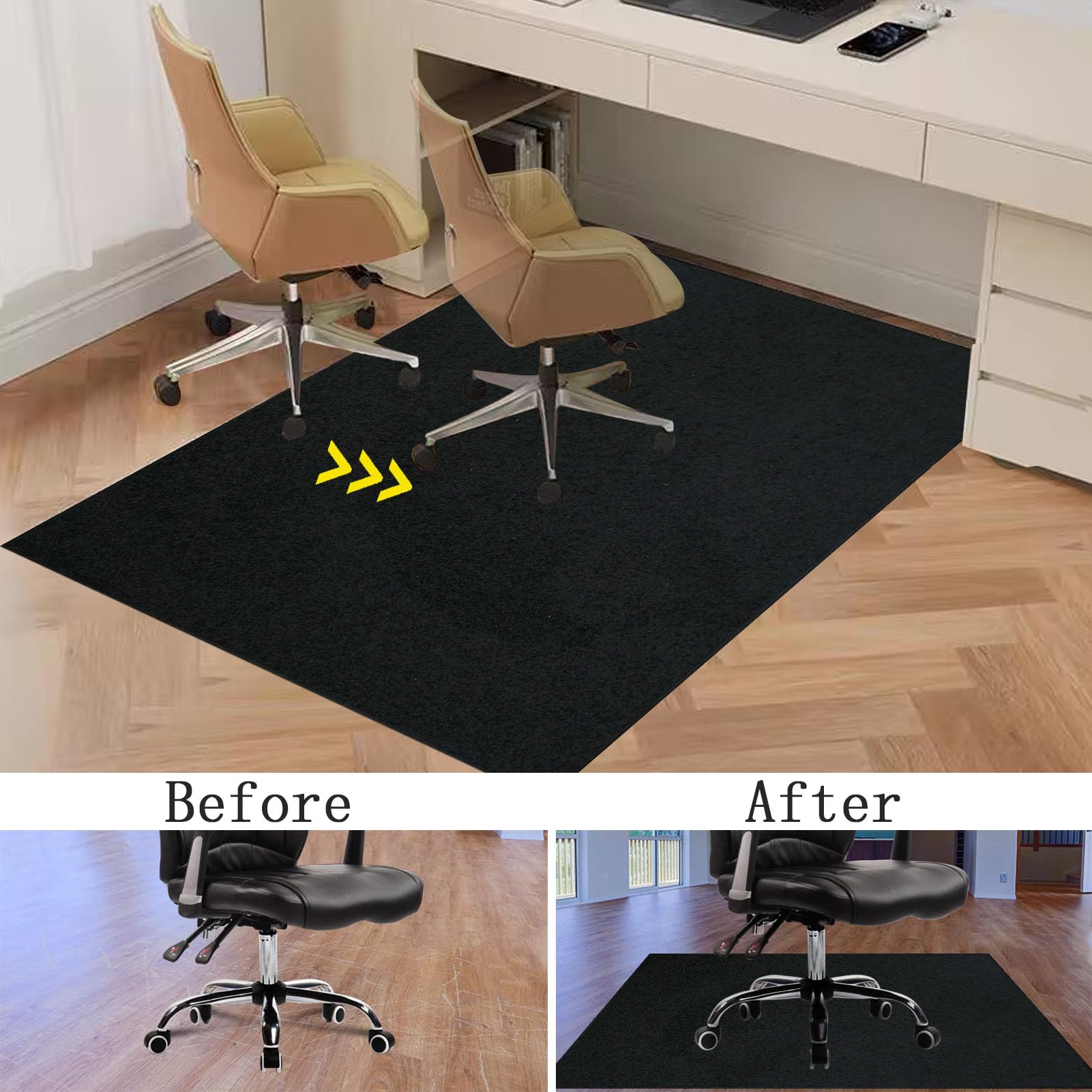 Tapis de Chaise Gaming Tapis de Sol Bureau 180 x 200 cm Tapis Protection de Sol en Bois Dur Tapis de Chaise Roulante Tapis Protège-Sol pour Sols Durs Tapis Gaming Sol pour Parquet et Carrelage