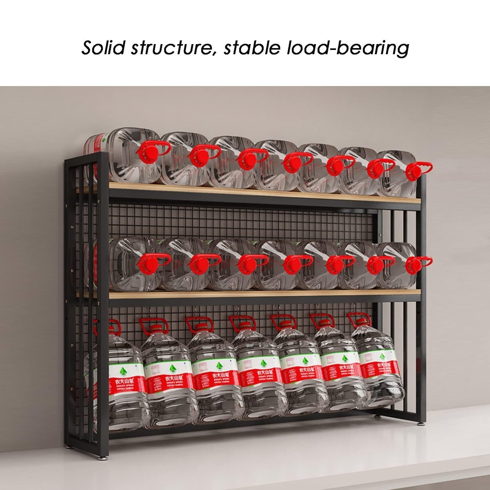 Scaffale per Ufficio a 3 Strati, Scaffale per Organizzatore da Scrivania, Organizzatore per Desktop da Ufficio con Pannello Traforato, Allungabile, per Camera da Letto/Ufficio