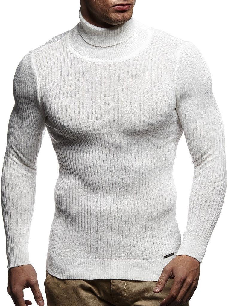Leif Nelson Men's Turtleneck Sweater Slim Fit, Ribbed Knit Long Sleeve Polo Neck Pullover - Image 2