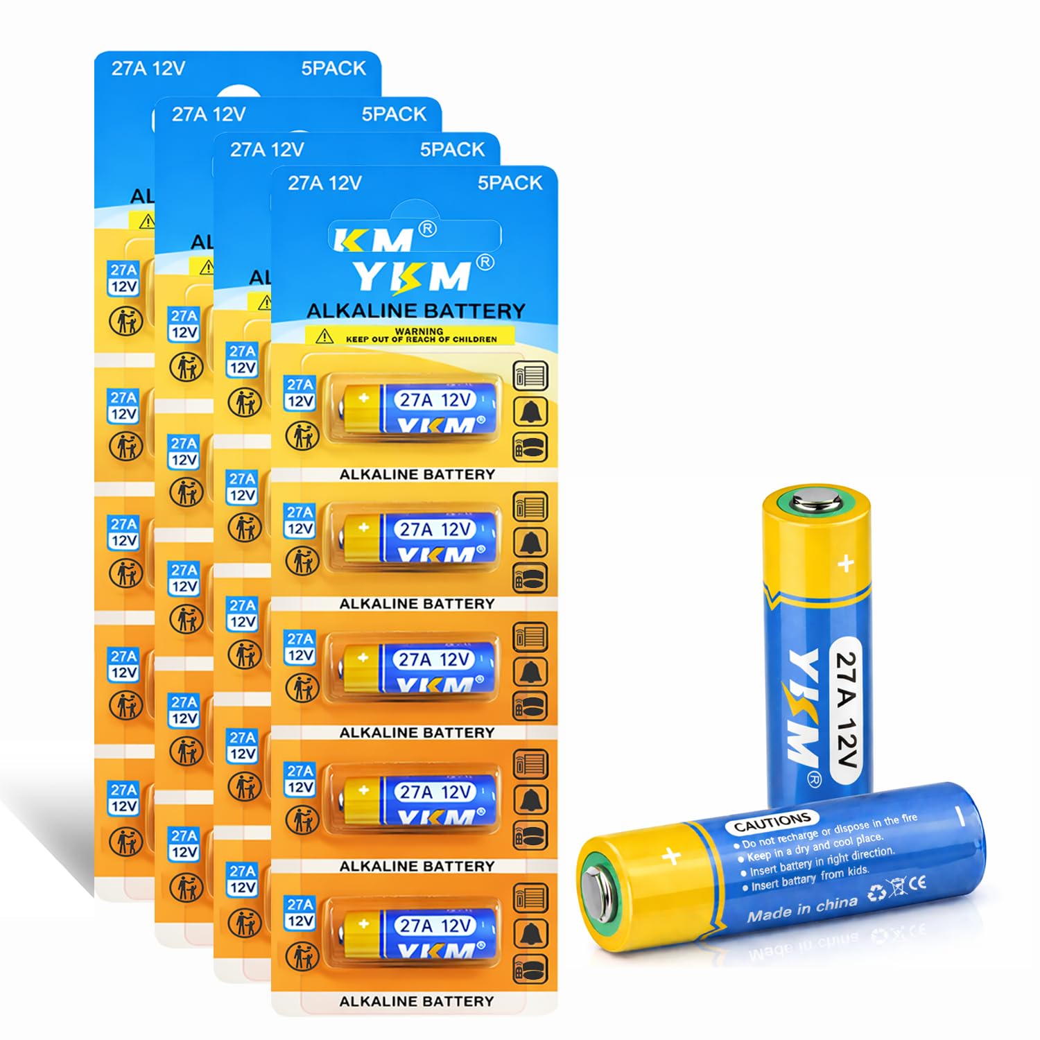 Amazon.com: YKM 20 Pack 27A A27 12V Alkaline Battery L828F MN27