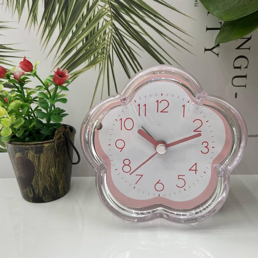 Sveglia Fiore Silenziosa – Sveglia Carina Per Bambini Camera Da Letto Comodino – Azzurro - 2