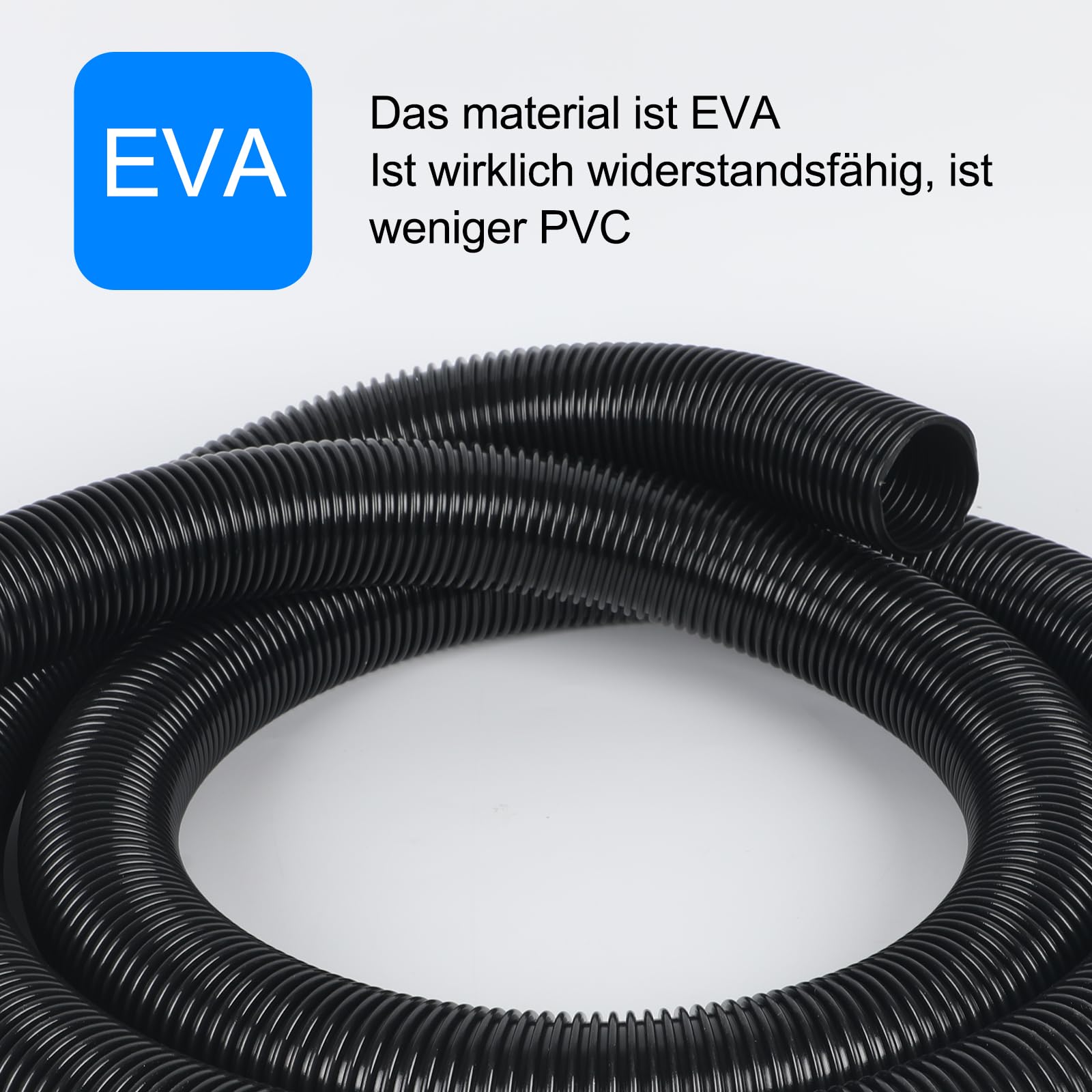 Flexibler Staubsaugerschlauch, 50mm 5 Meter Staubsaugerverlängerung Wellrohrschlauch für Trockner, Entlüftungsschlauch für Wäschetrockner, kompatibel mit den meisten Staubsaugern (50mm 5 Meter)