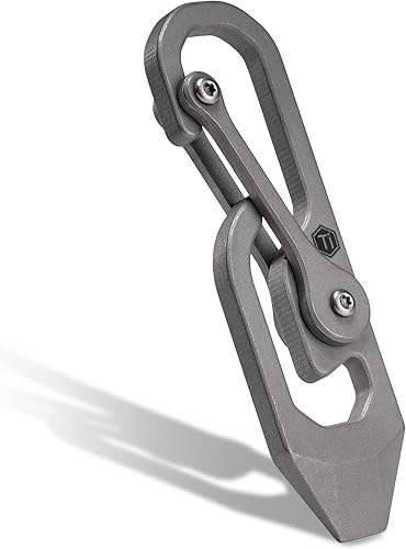 Miniatura 9 de KeyUnity Herramienta de llavero de mosquetón de titanio, 3 funciones en 1 multiherramienta para transporte diario (KU04)