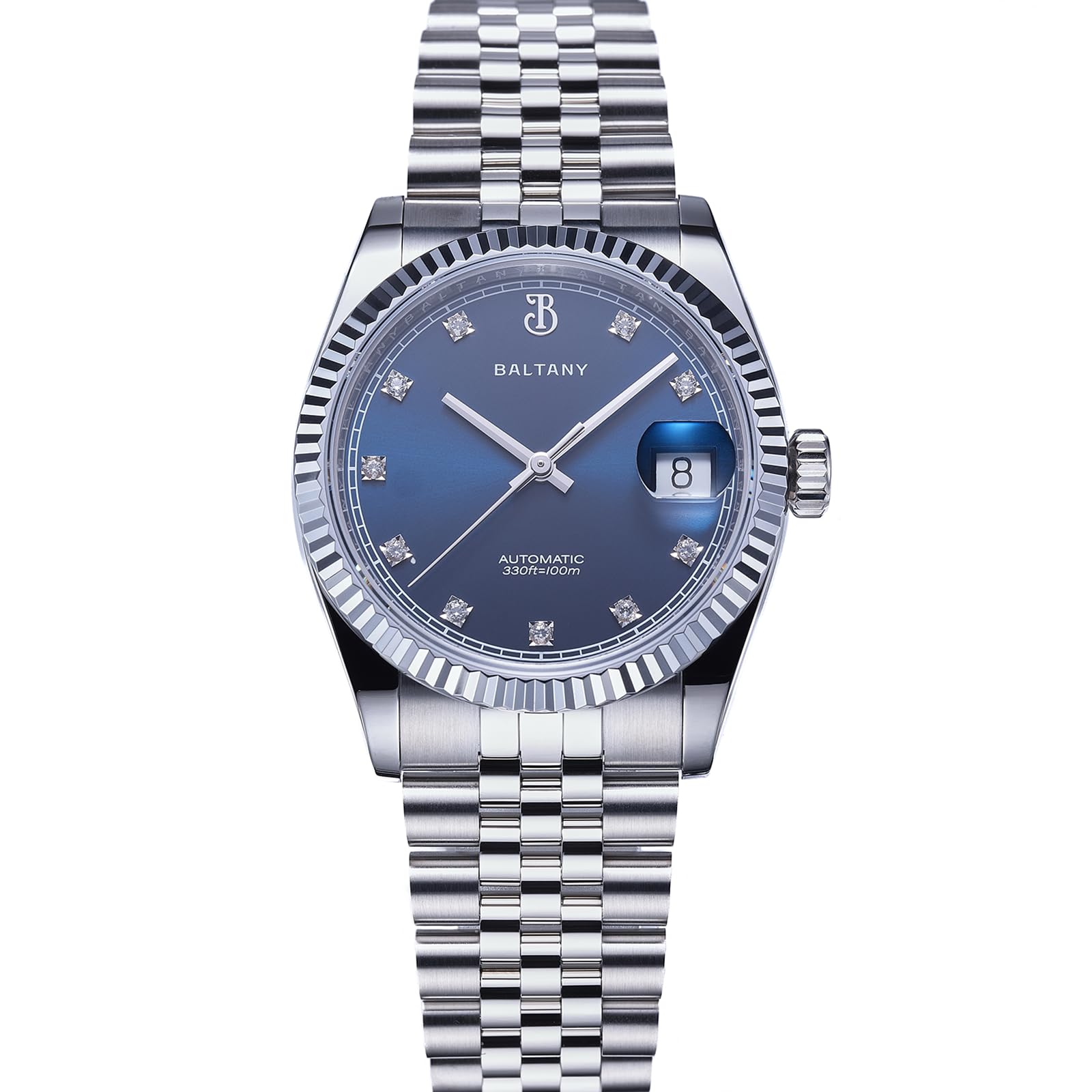S4129 DJ Style Automatic Dress Watch, 36mm CZ Gem-Set Dial Watch
