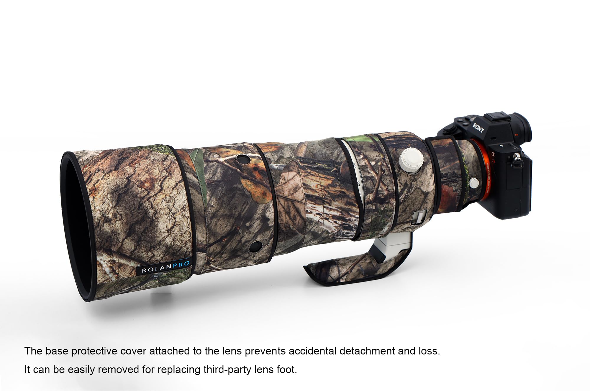Rolanpro Copriobiettivo impermeabile mimetico per Sony FE 100-400 mm F4.5 GM OSS Lens Custodia protettiva abbigliamento #31 Jungle camo impermeabile