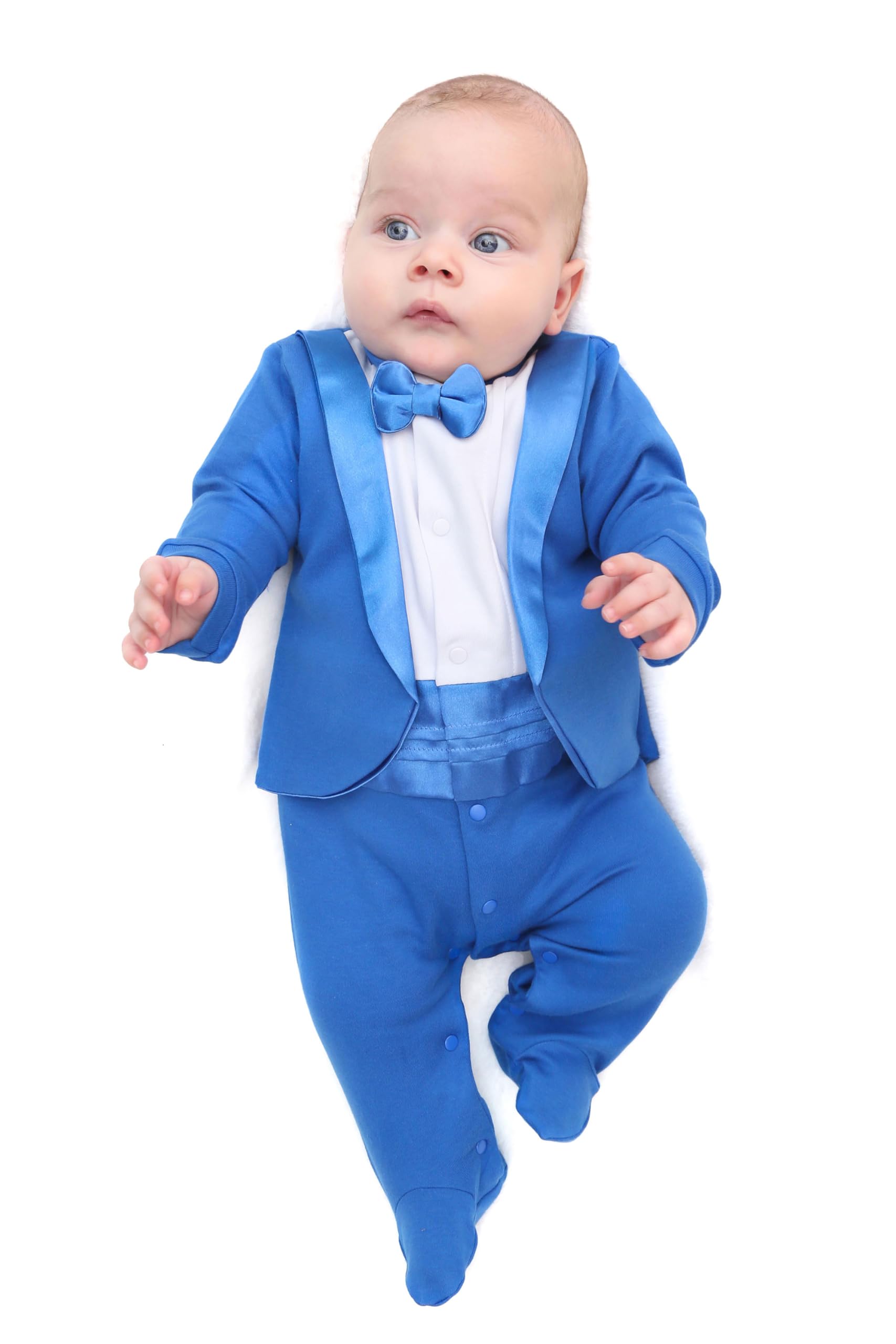 Lilax Baby Boy Gentleman Tuxedo Footie