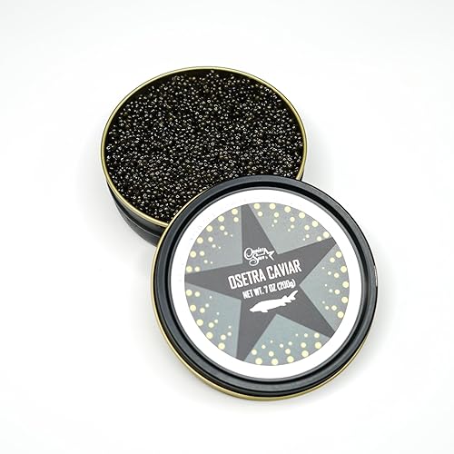 Caviar Star - Esturión de caviar negro prémium de granjas sostenibles - Exquisito caviar de esturión MALOSSOL Osetra - Comida fresca de caviar ruso