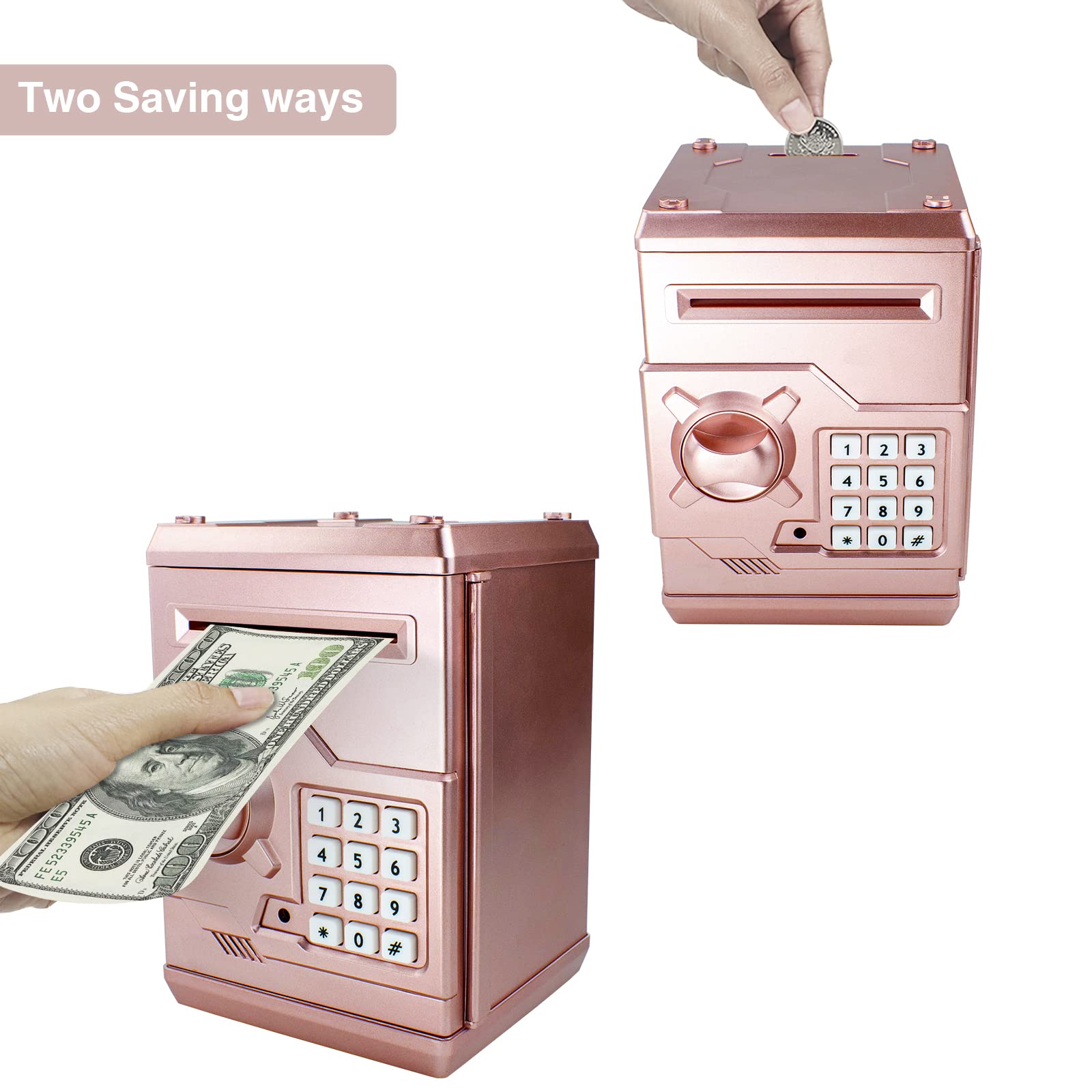 Tirelire Électronique Avec Mot De Passe - Mini ATM Pour Enfants 3-12 Ans, Boîte Économie Pièces Et Billets
