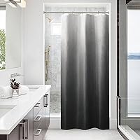 Vista 1 de BBiggood - Juego de cortinas de ducha estrechas negras degradadas, 36 x 72 pulgadas, cortina de ducha pequeña de 36 pulgadas, juego de cortinas