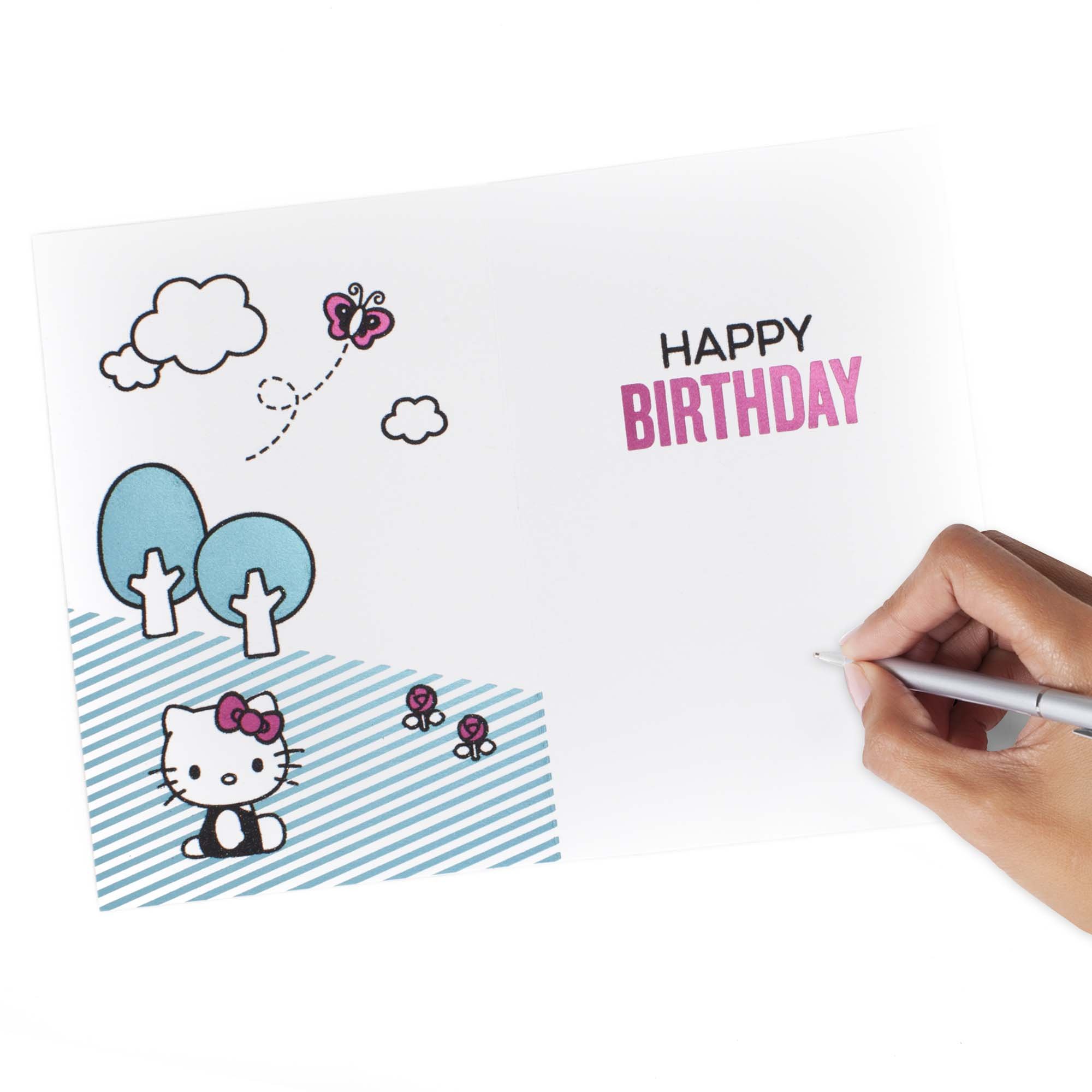 Tarjeta De Cumpleaños Hello Kitty De Hallmark – Mensaje Dulce 'Corazón Cálido Y Sonrisa' | Regalo Oficial Sanrio