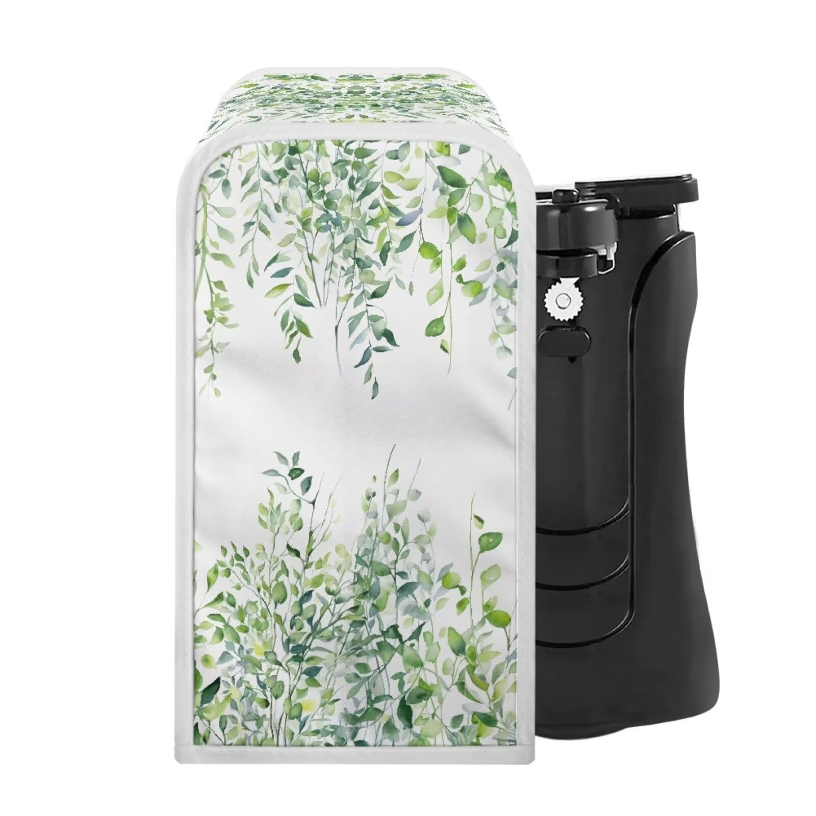 Maiyoinou Can Opener Cover Anti-Fingerprint Kitchen Jar Opener Bottle Opener Protective Covers Fits Most Electric Automatic Can Openers Home Decoration, Leaf Green White