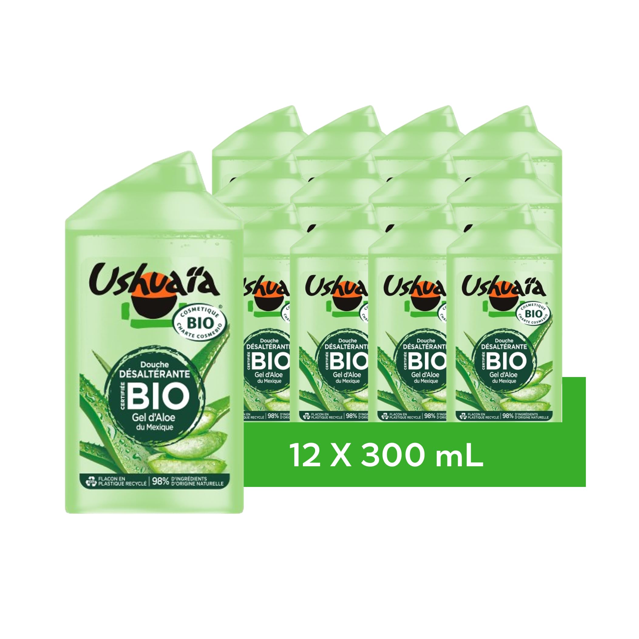 [LOT DE 12] Gel douche certifiée BIO Aloe Ushuaïa 300ml