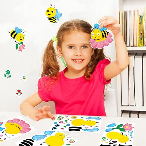 Miniatura 2 de Haz tu propia abeja de miel, paquete de 36 calcomanías para primavera y verano, hazlo tú mismo para niños, abejas, minas, abejorros, regalos de