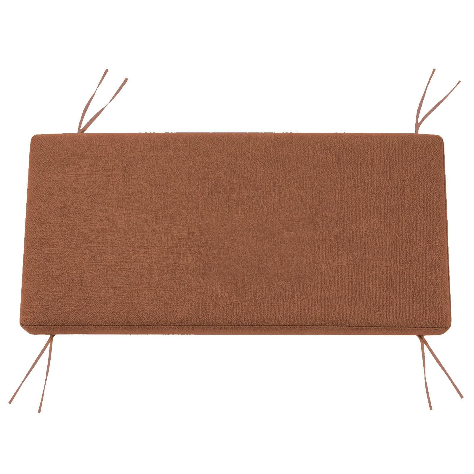 TRQQWEQQ Bench Cushion for Indoor/Outdoor 3cm Thick Chenille Non-Slip Furniture Replacement Cushion Washable Swing Bench Cushions with Tie Straps and Zipper for Patio Garden Porch(Caramel,12x42in)
