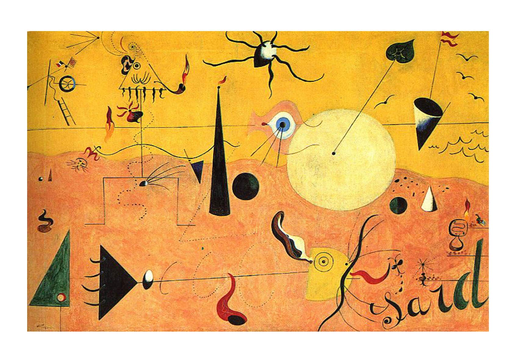 Affiche Catalan Landscape Joan Miro grand format encadré pour un intérieur inspirant