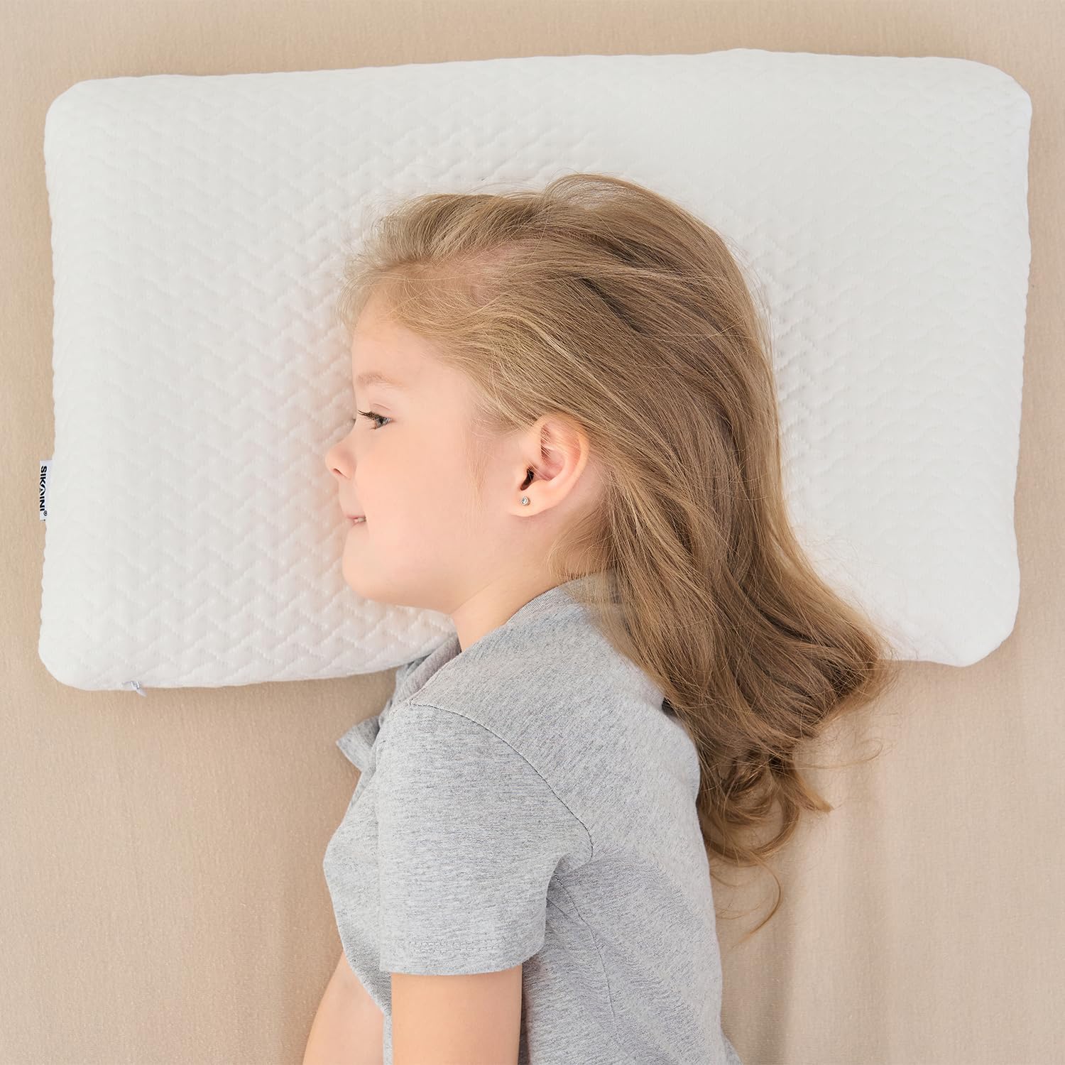 Oreiller Plat en Mousse à mémoire de Forme pour Enfants (3 à 8 Ans)