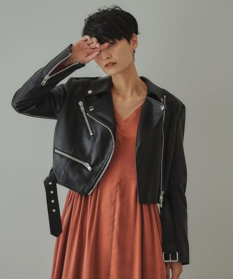 Amazon | [ オペークドットクリップ ] ライダースジャケット
