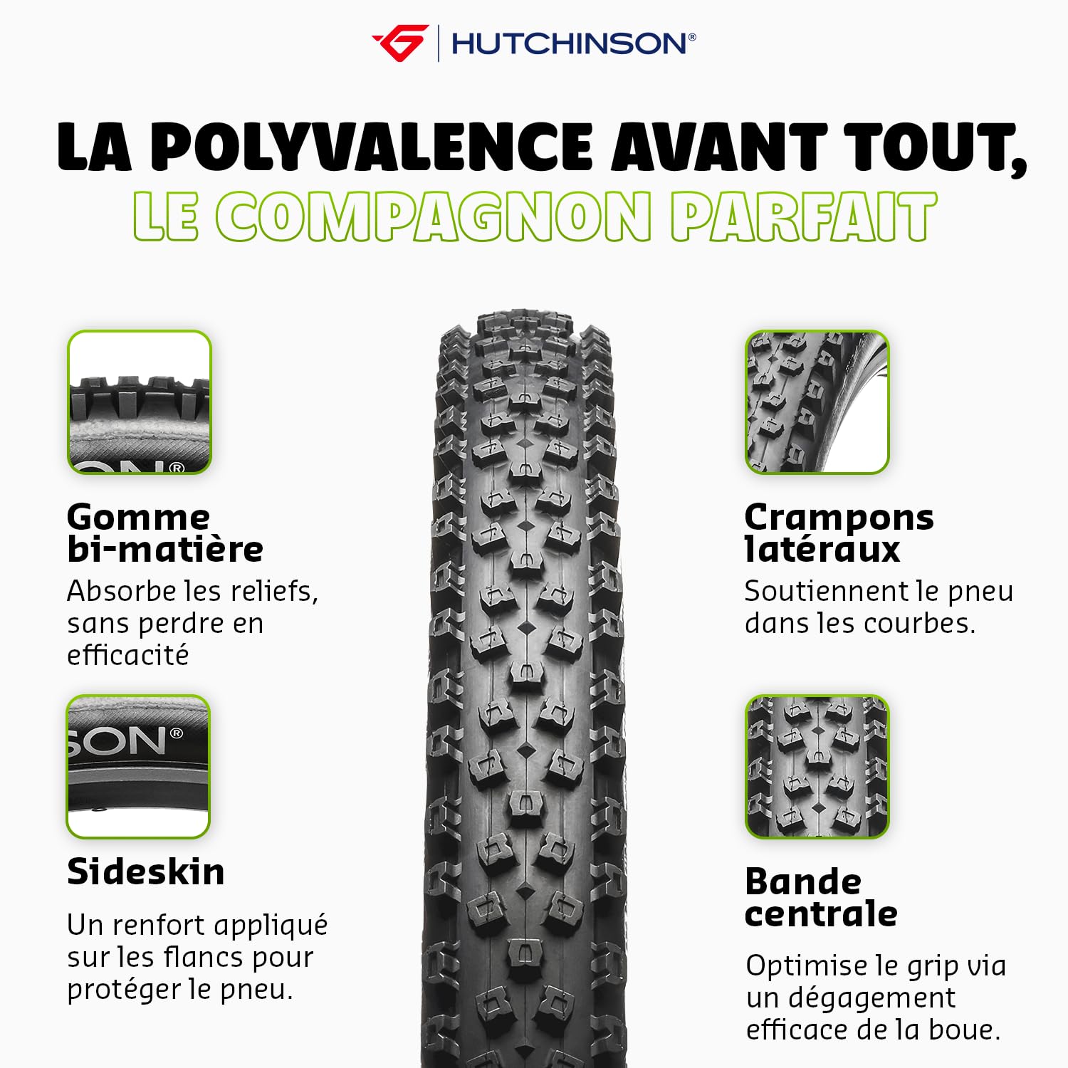 Hutchinson - Toro XC - Pneu VTT - Cycling - Idéal Terrains Humides Et Boueux - Tringles Souples - Noir - Tubeless Ready