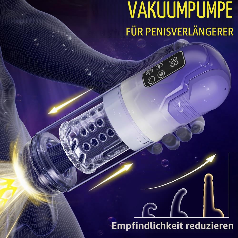 Elektrischer Masturbator Masturbieren für Männer 7 Teleskop & Rotation & Vibration & Saugen Sexspielzeug für die Männer Zungenlecken Blowjob Taschenmuschi Masturbatoren Penis Massage