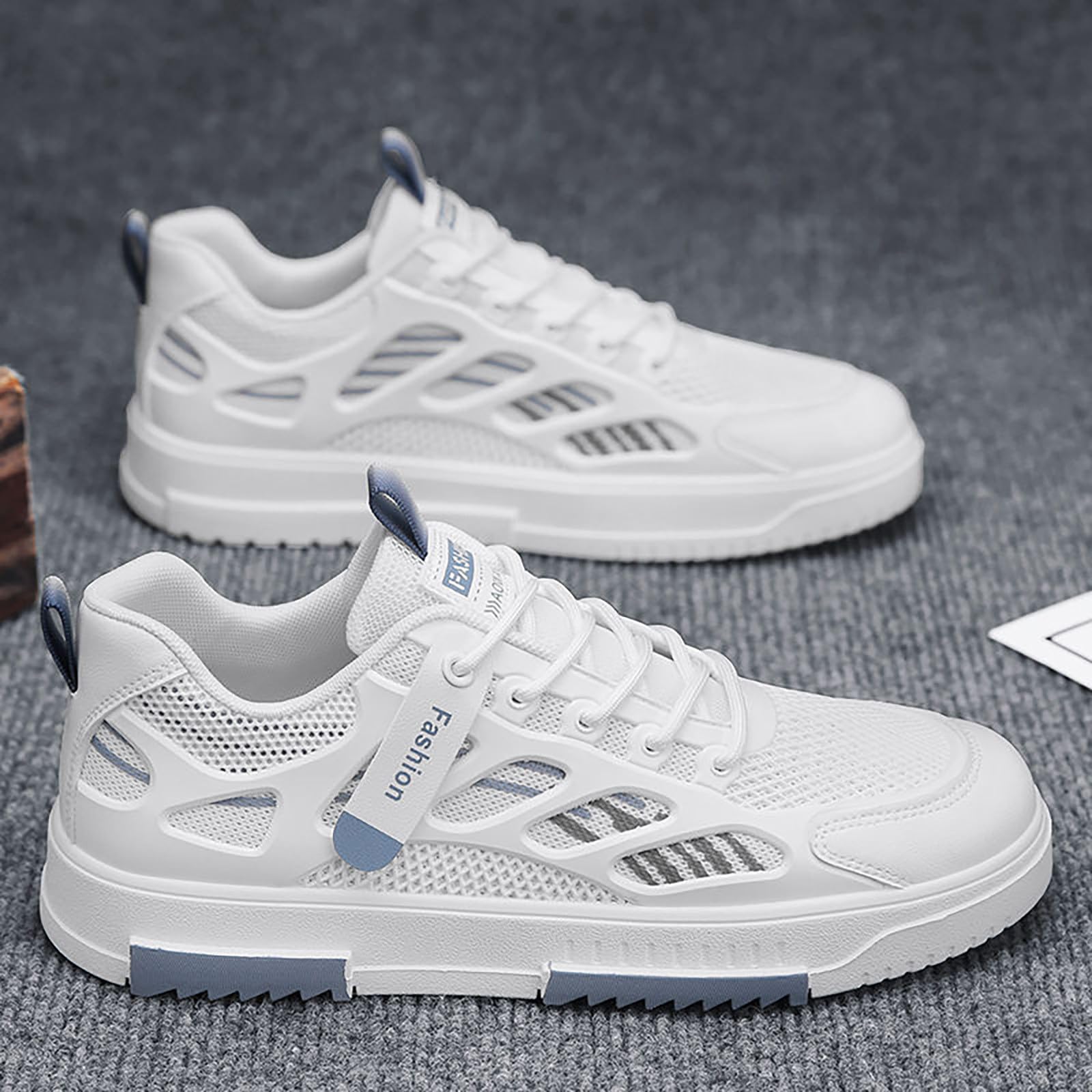 Generisch Atmungsaktive Schuhe Herren - Herren Sneakers 2023 Leichte Weiße Schuhe Modische Boardschuhe Mit Weicher Sohle Für Sport Freizeit