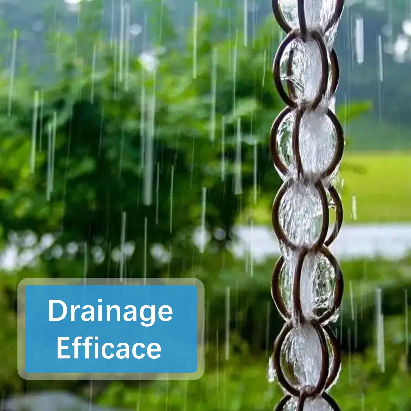 Chaîne de Pluie d'extérieur en Alliage d'aluminium,Chaîne Attrape-Pluie Japonaise pour Déco Extérieure,pour Descentes Pluviales,Balcons,Toits,Auvents,Pelouses 6m