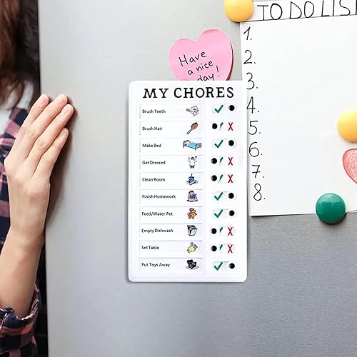 Miniatura 6 de Versátil juego de tablas de tareas para niños y adultos, paquete de 3 tableros de notas de plástico desmontables con marcadores y cartulina, rutina