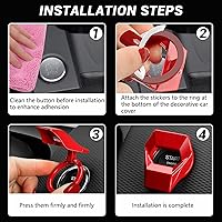 Vista 6 de Cubierta de botón de arranque a presión, cubierta de botón de parada de arranque del motor, ajuste de control de potencia del automóvil, cubierta
