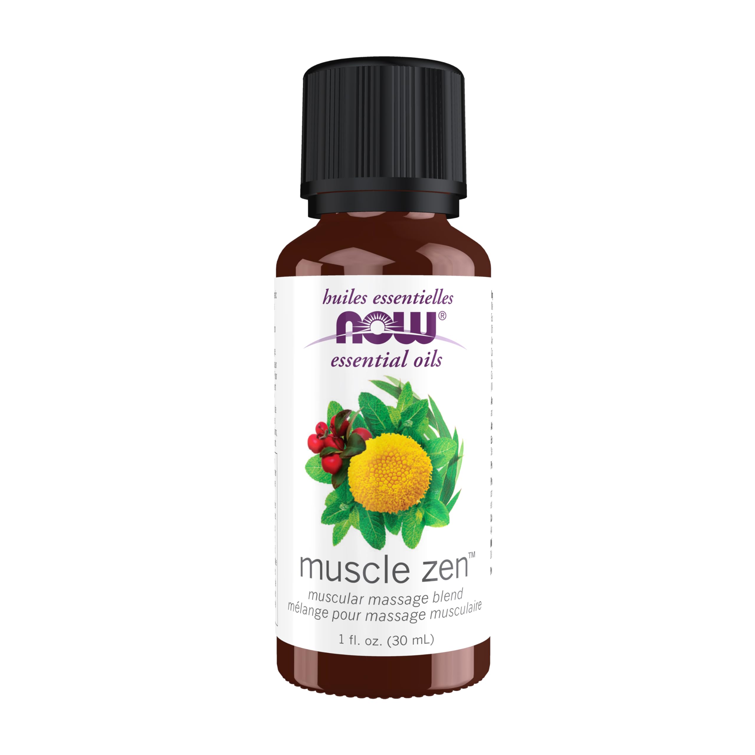 Now Foods Essential Oils, Muscle Zen™ Essential Oil Blend for Sports Massage, Steam Distilled, 1-Ounce