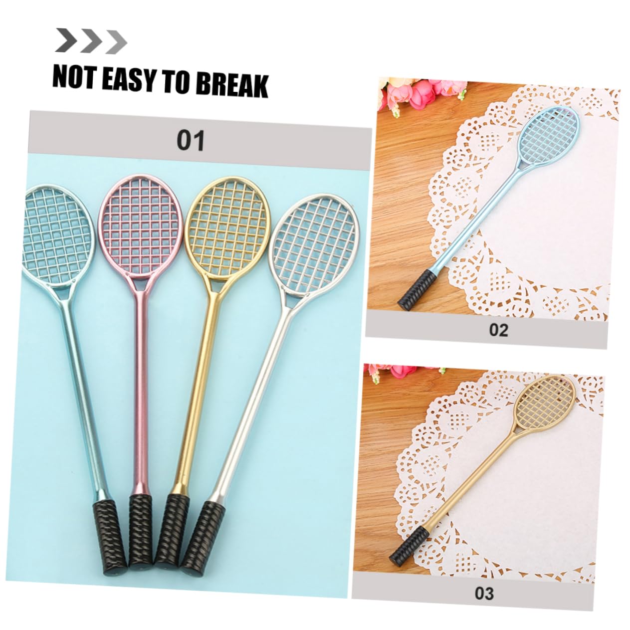80pièces Stylo Gel Forme De Raquette Stylos Mignons à Encre Gel Pour École Et Bureau Pratique Et Amusant Pour Adultes