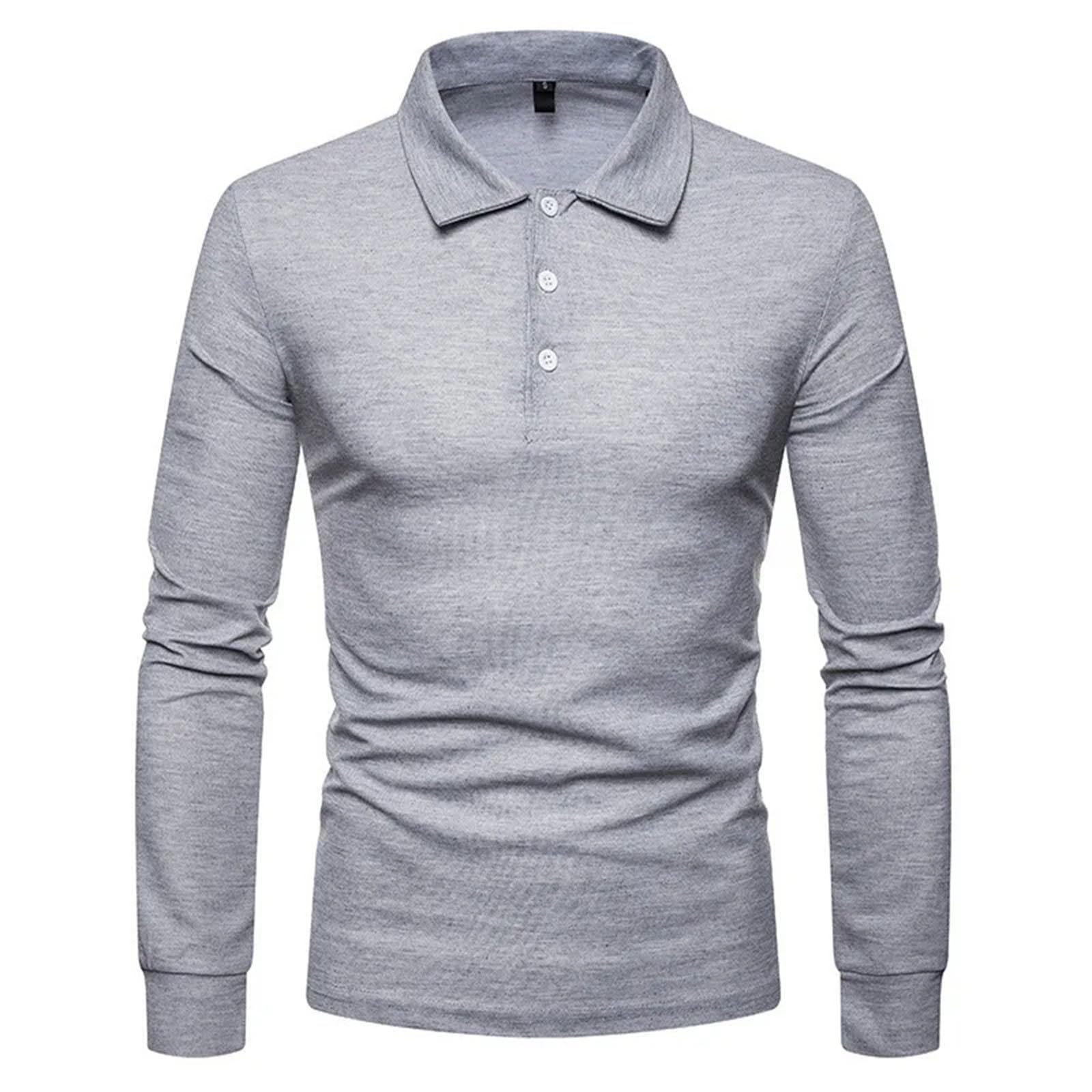 Herren Mode Golf Poloshirt Herren Kragen Slim Fit Schnelltrocknend Sport Langarm Casual T-Shirt