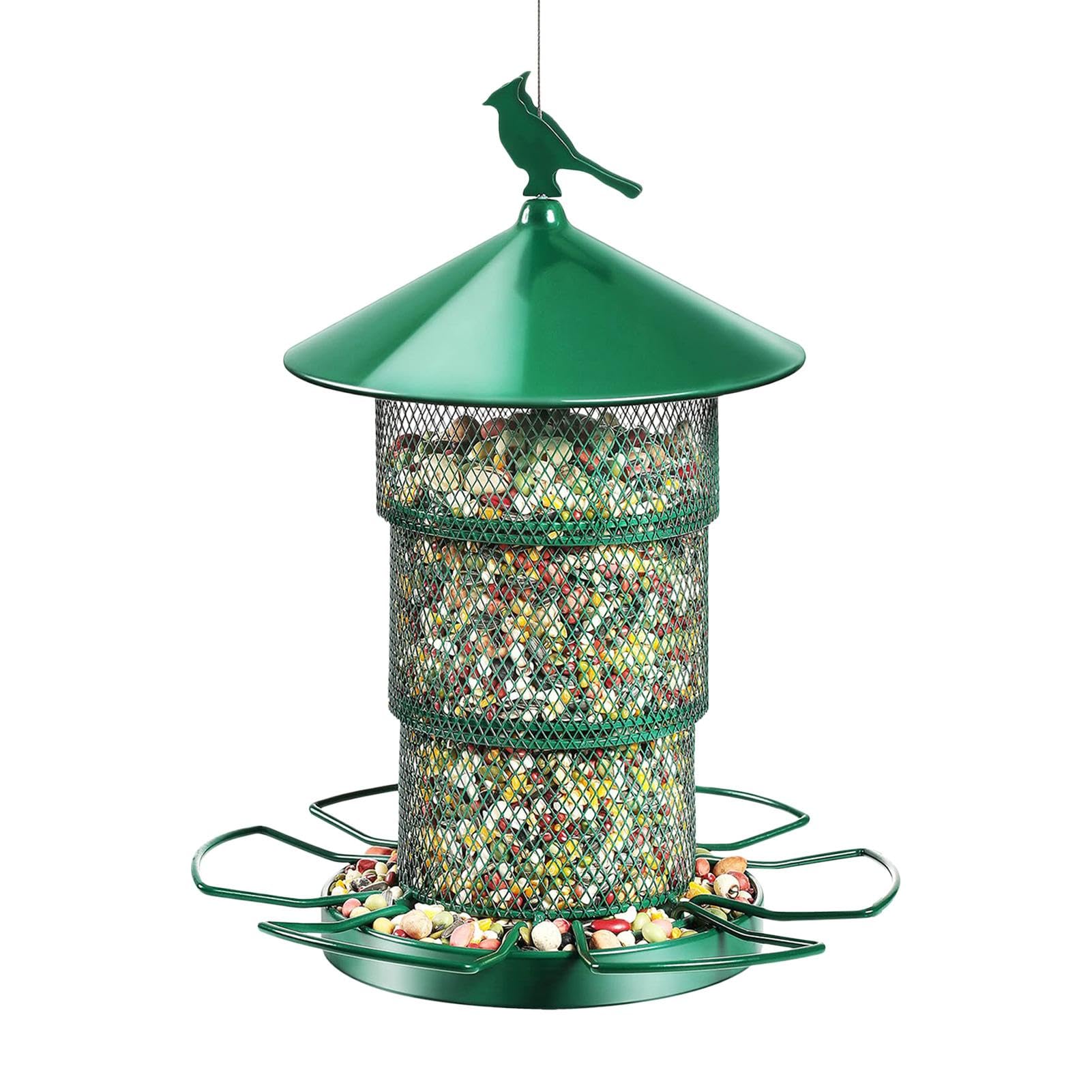Comederos para pájaros para Exteriores a Prueba Lluvia a Prueba de Ardillas comederos automáticos para pájaros dispensador de Alimentos retráctil de 3 Niveles Accesorios para Jardines Patios