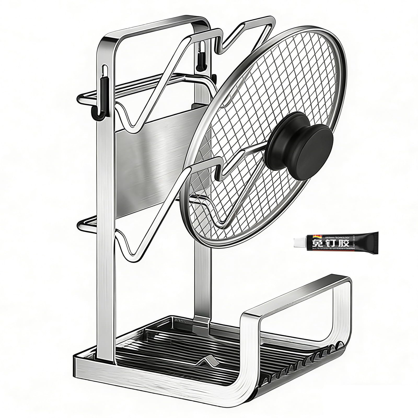 Repose-cuillère avec plateau amovible pour éliminer les taches de cuisson
