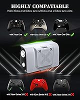 Vista 3 de Paquete de batería recargable para Xbox OneXbox One SXbox One XXbox One Elite, kit de juego y carga de 2600 mAh con cable de carga USB de 9.8 pies e