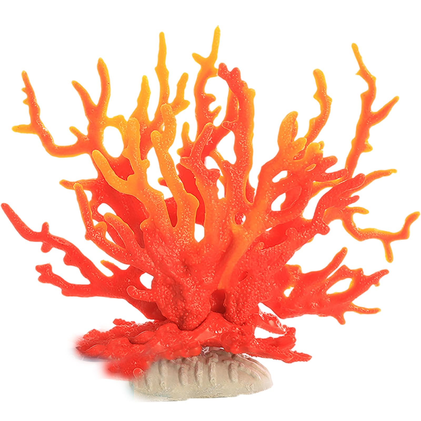 Adornos Artificiales de Coral for Acuario: Decoraciones Vibrantes de Coral de Resina(Oranje)