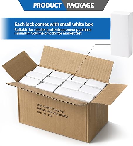 Miniatura 8 de Candados con llave igual, candados chapados en níquel, juego de 12, cerradura de llave con cuerpo de 1-916 pulgadas de ancho, grillete de 1 pulgada