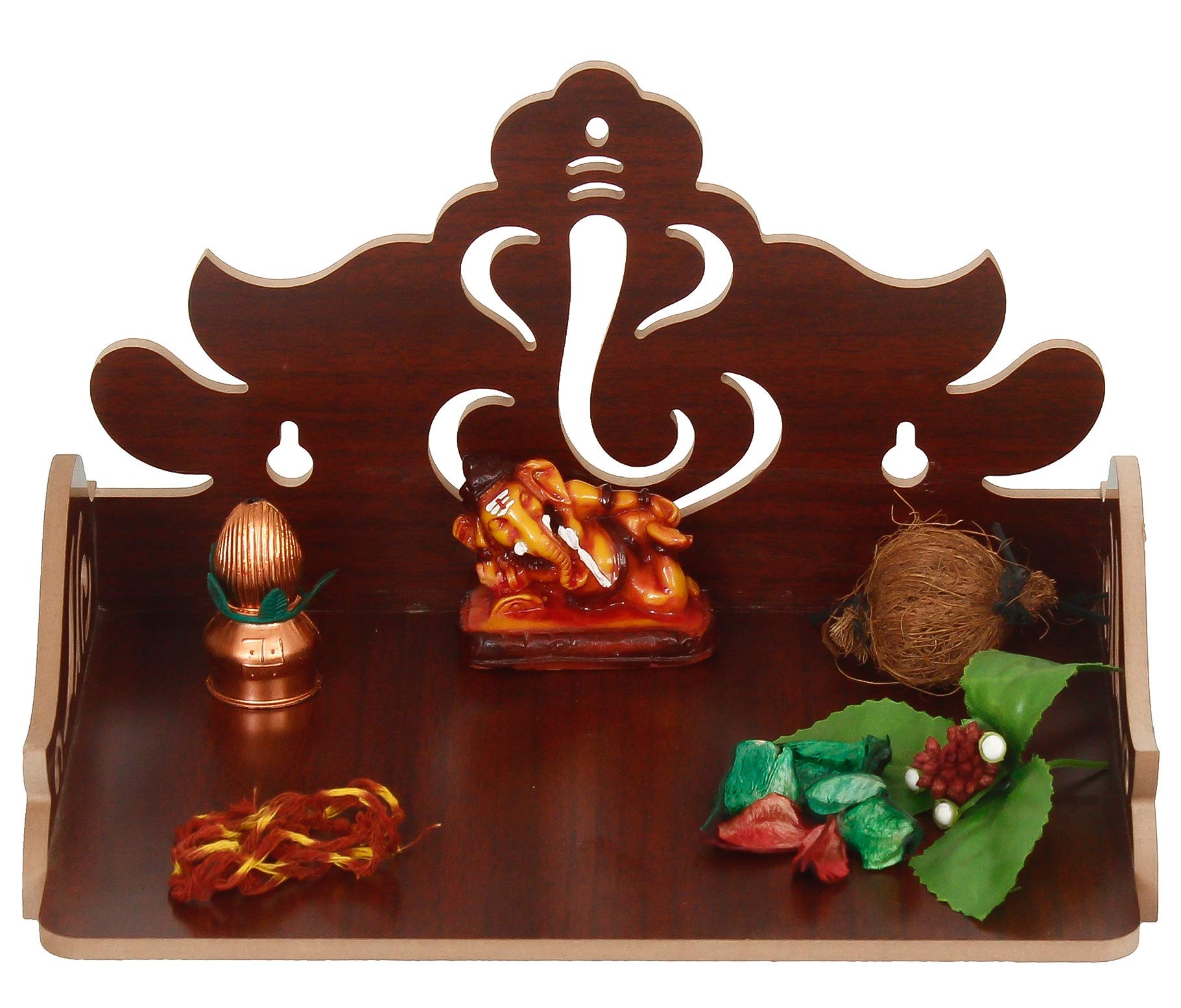 Puja Mandir gain de place CapioArt temple mural en bois pour petit espace