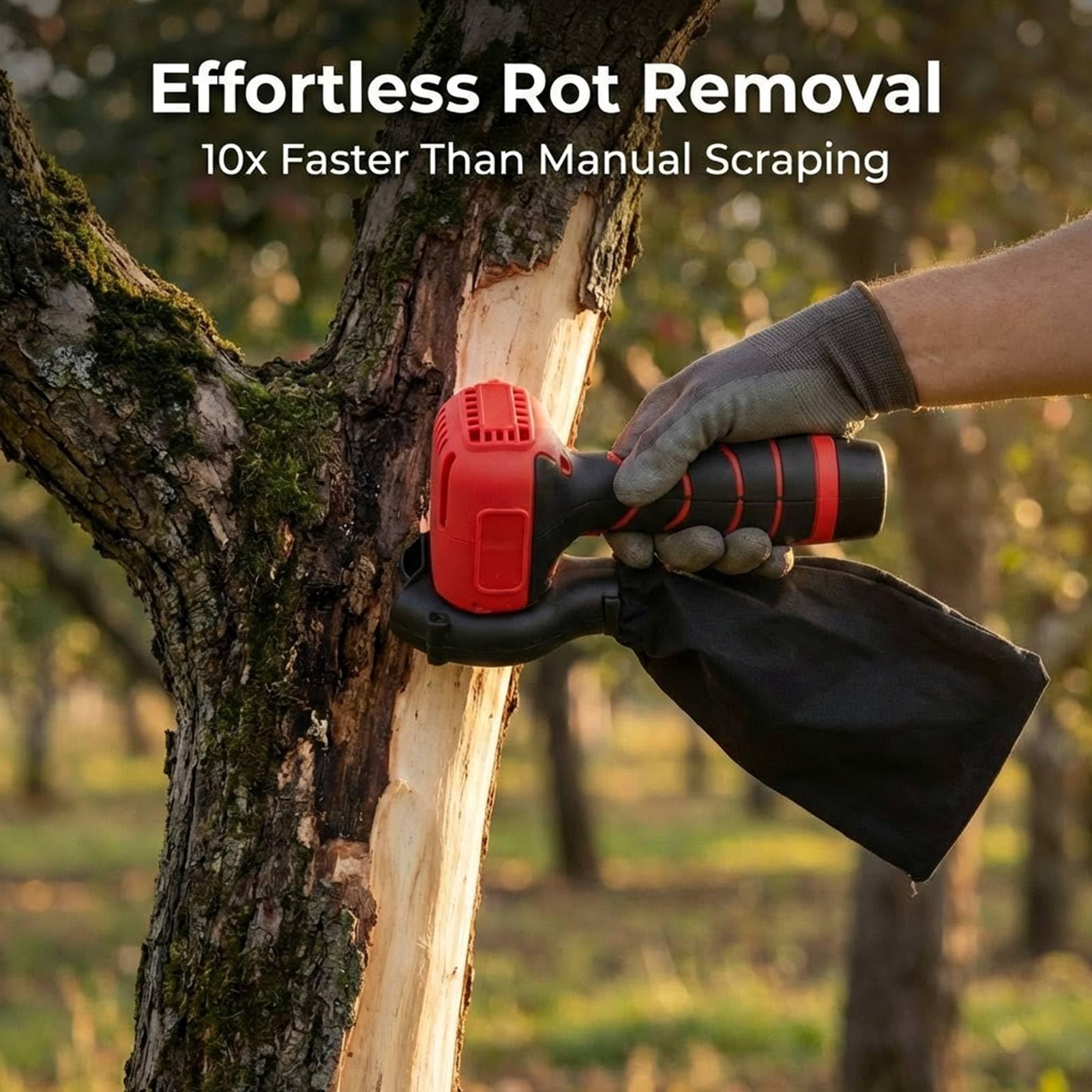 YWBL-WH Cordless Tree Bark Scraper, 2000mAh Battery Power (Prise UE)