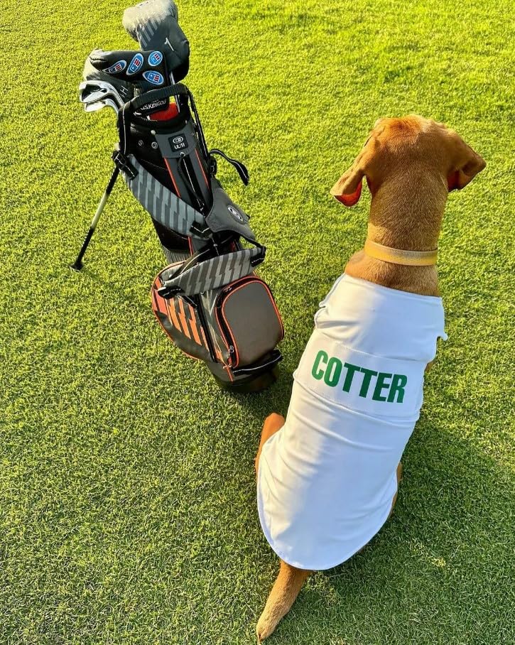 Golf Caddie Bib for Dogs (White) - Personalized Golf Caddy Bib