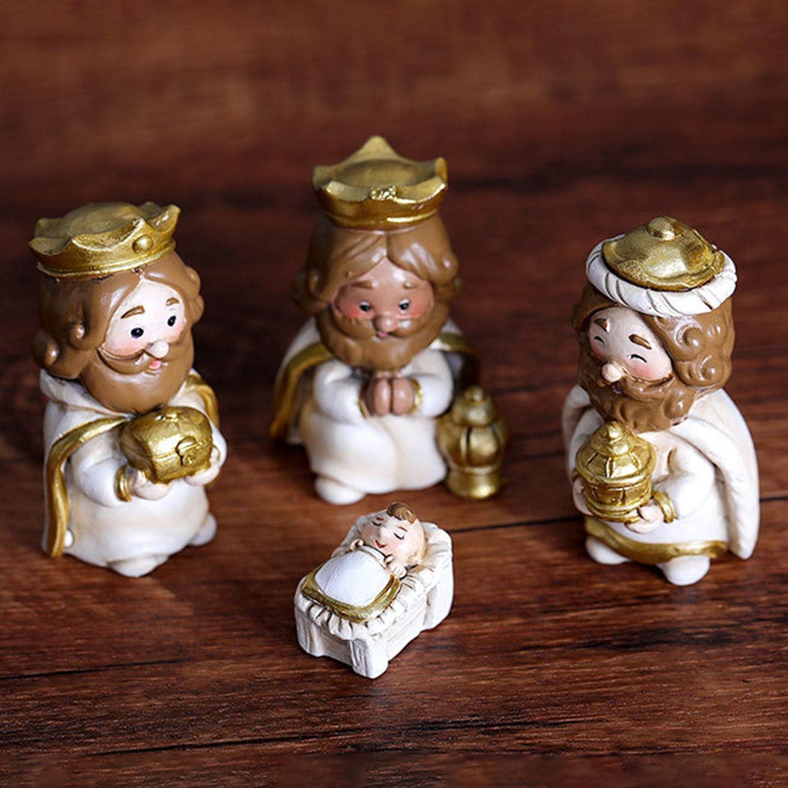 Precios Glitzhome Juego De 12 Figuras De Belén De Resina Azul De Lujo,  Adornos De Navidad, Escenas De Mesa, Juego De Figuras Coleccionables,  Estatua De Encimera, Miniaturas, Accesorios De Manualidades Figuras De, image size:1601x1601