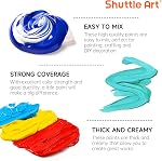 Shuttle Art Acrylic Paint, 12 Colors Acrylic Paint Large Bottle Set, 473ml/16oz Each, Rich Pigments, High Viscosity, Bulk Paint for Artists, Beginners on Rocks Crafts Canvas Wood Ceramic