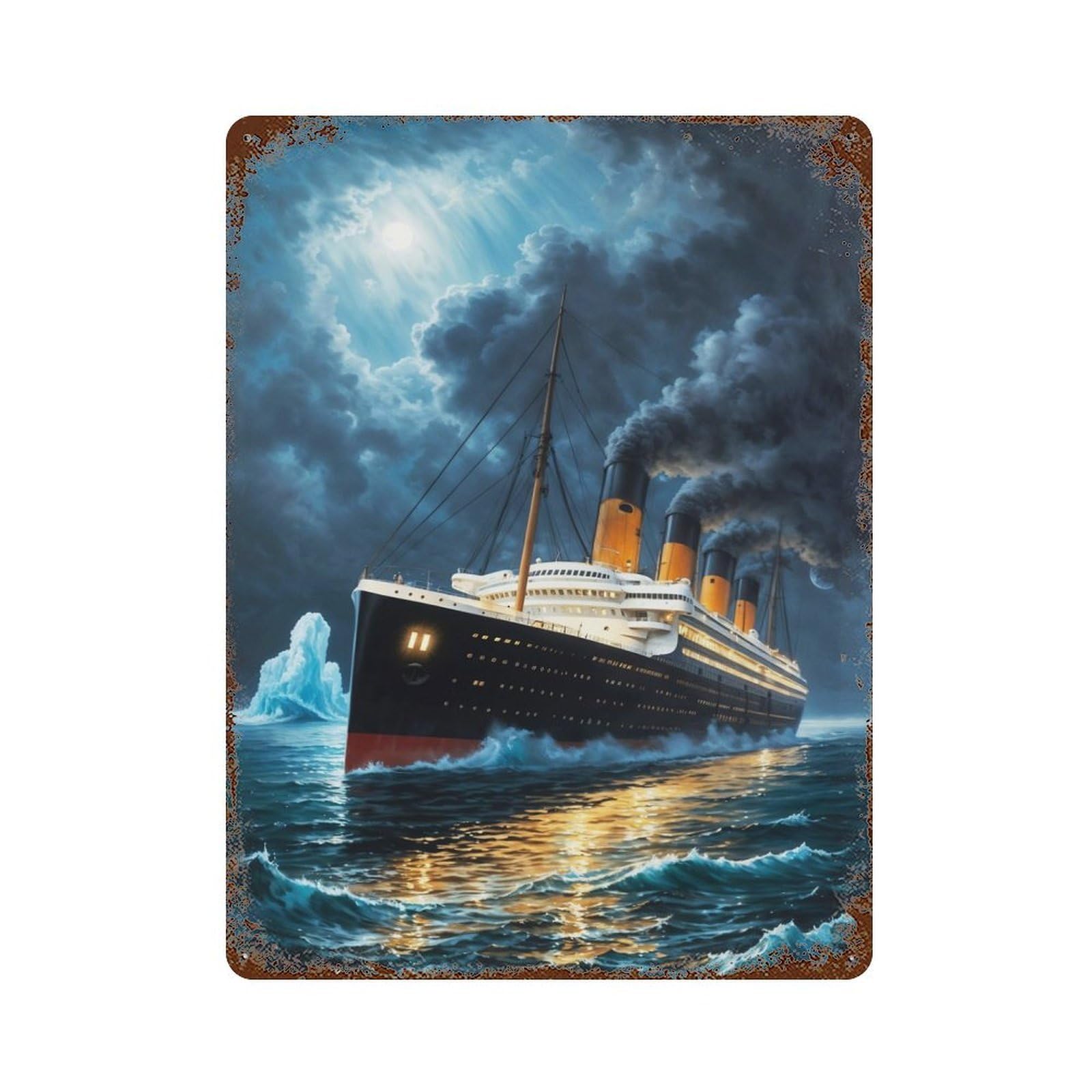 The Titanic Decorative Tin Sign 15.7"x11.8", for Cafe, Home Bar And Lounge Decor, Decorative Metal Wall Art