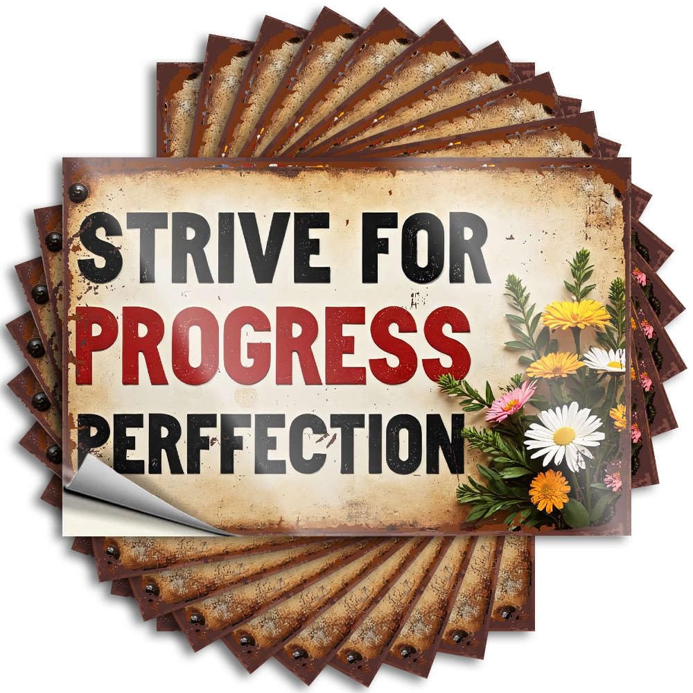 Fzfn Colour Stuff For Room Stickers Wall | Strive For Progress, Not Perfection. Southern Quick Sticker Pack(6X9cm)