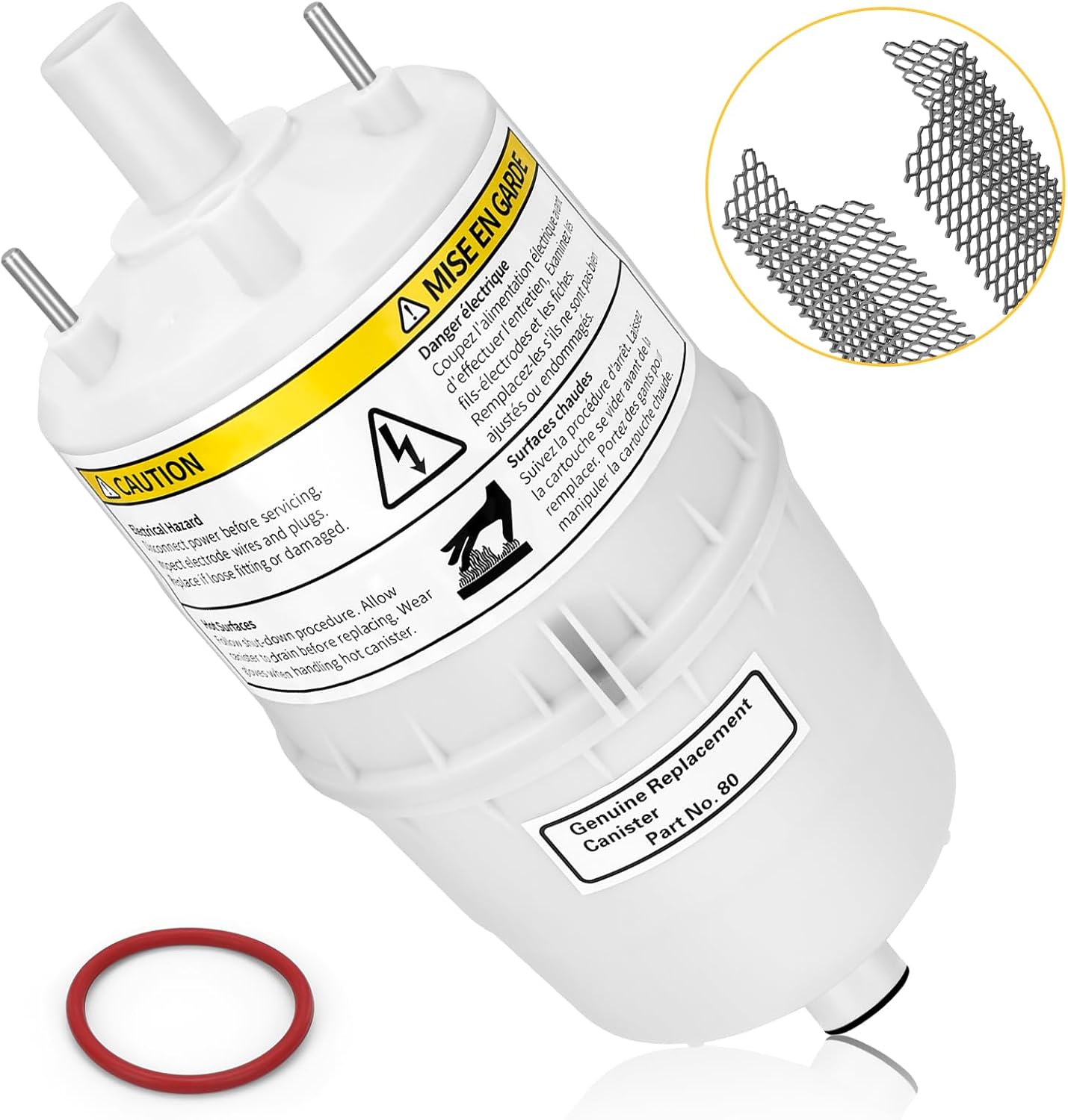 2PCS 80 Steam Canister Replacement for Steam Humidifier Canister Model 800 & 865 with Leak-Proof Seal O-Ring for Protect Your Family's Health (Pack of 2)