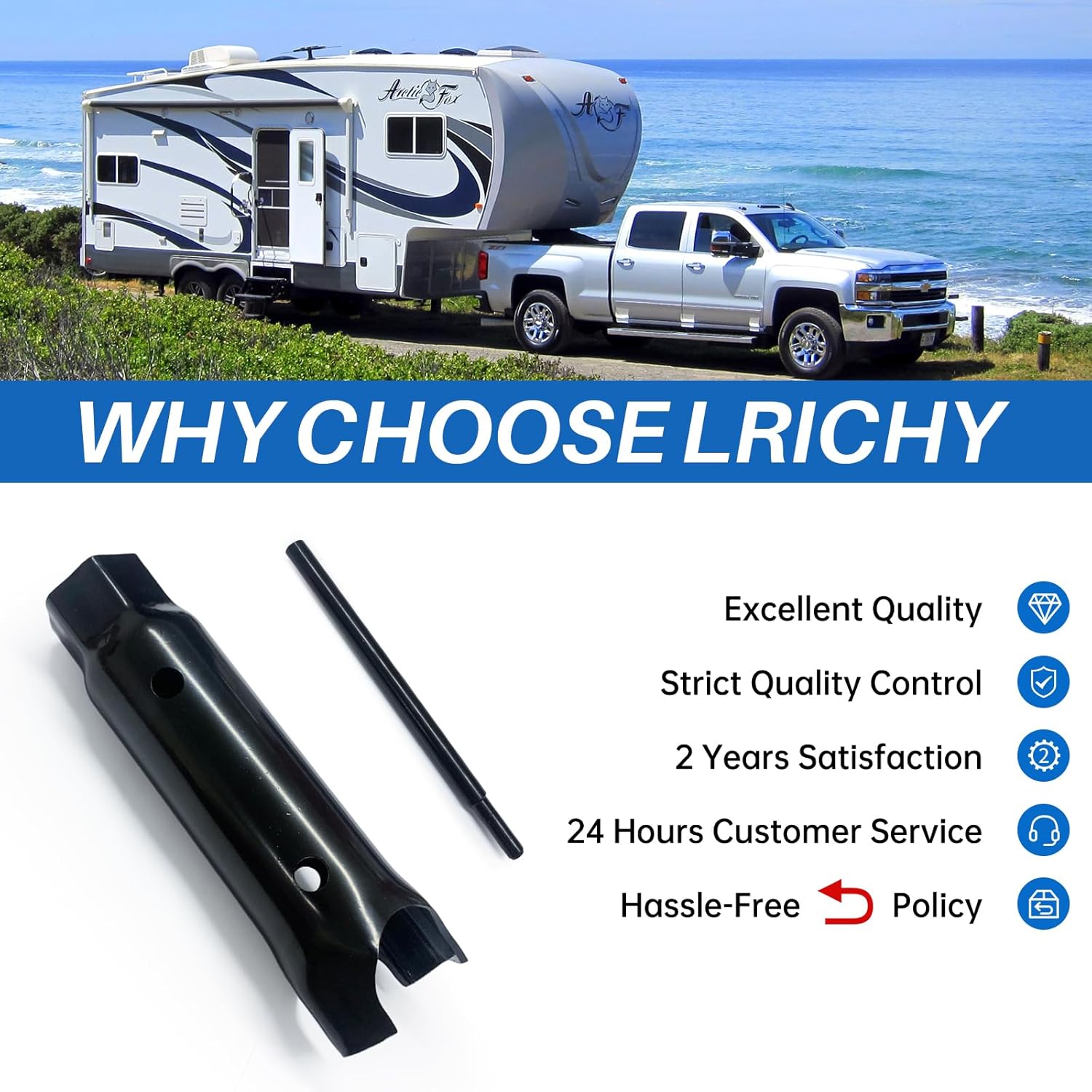 RV Water Heater 1-1/16''& 1-1/2''Socket Wrench - Anode Rod & Element & Relief Valve 3 in 1, Upgraded Rust Proof Quick-Release Hex Socket Remover Tool for Residential RV Camper with a Pry Bar